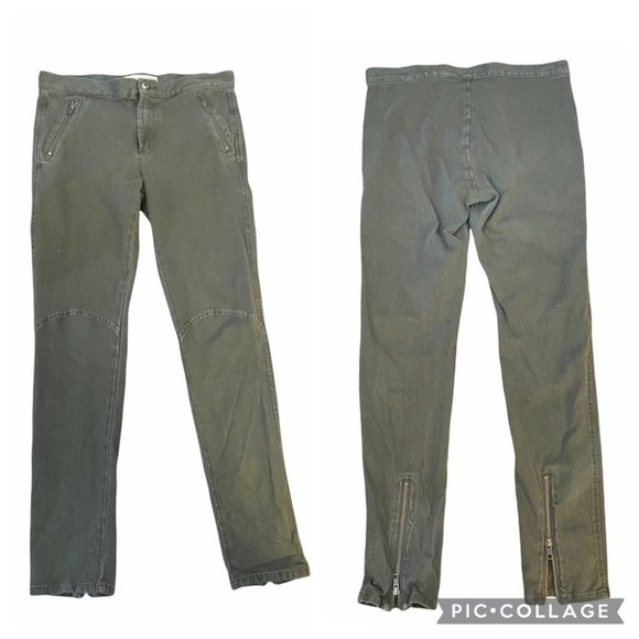 French Connection Denim 72 Women Skin Tight Jeans Back zipper Green Size 10 - Picture 1 of 10